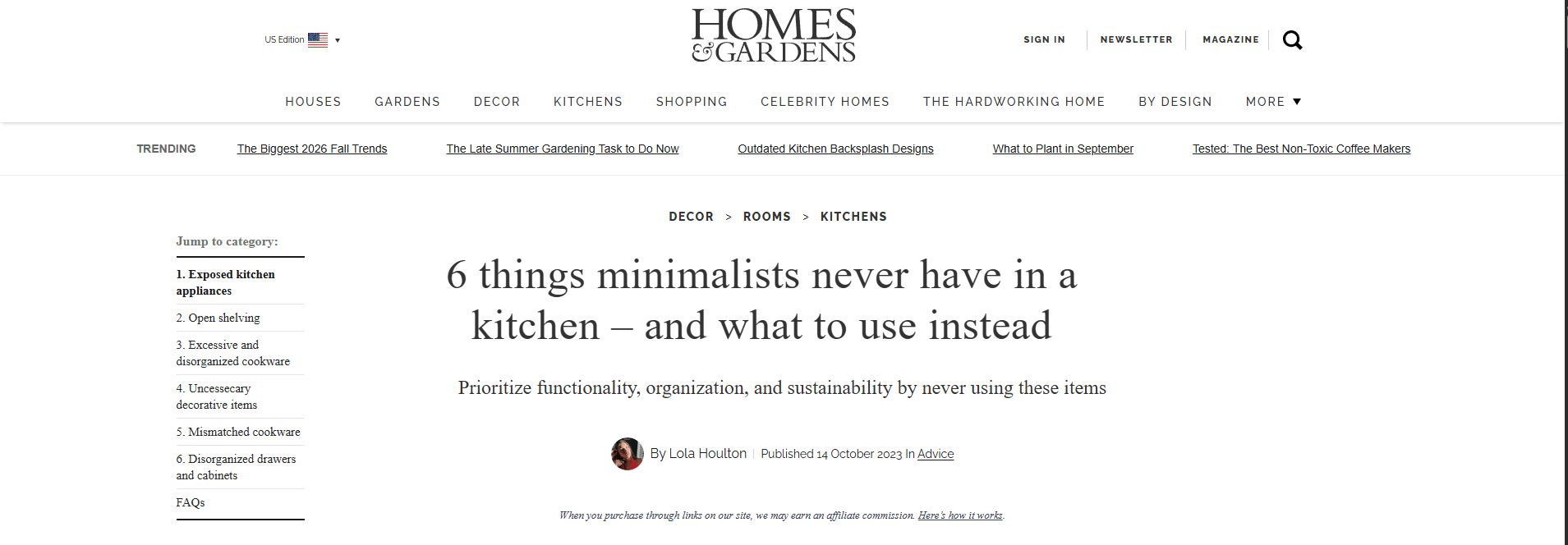 Homes & Gardens Article